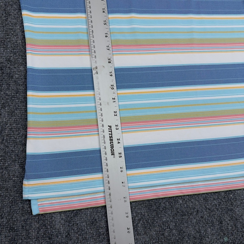 johnnie-O Erwin Performance Polo Mens Small Blue Lake Stripe Preppy Golf Stretch - Picture 8 of 9